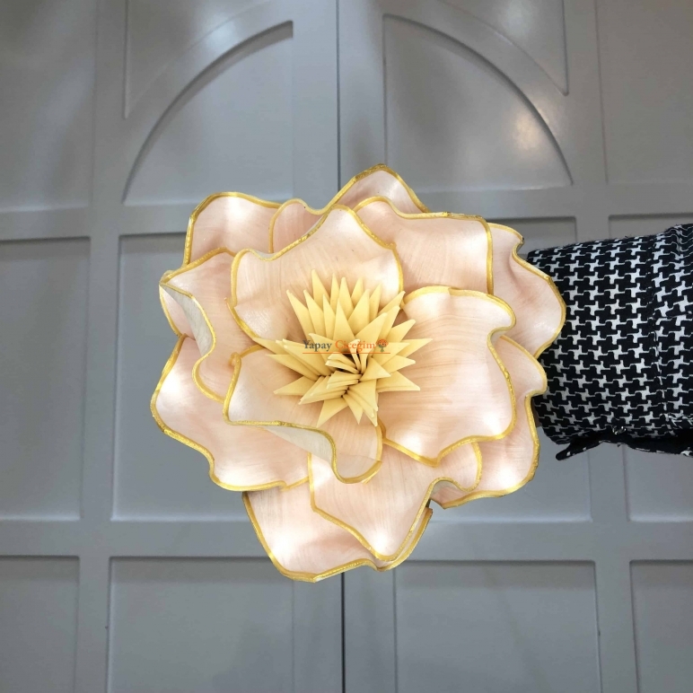 Büyük Zambak Çiçeği - Somon Gold Köpük Çiçek - Yapay Çiçek