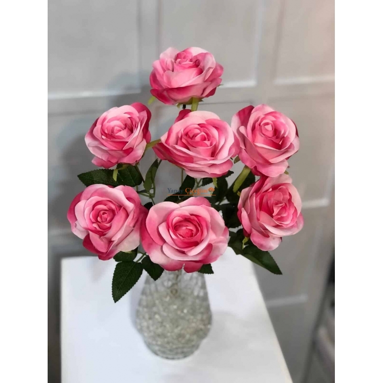 Pembe Gül Demeti - Lüks Büyük Kafa Gerçekçi Gül Demeti